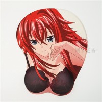 HighSchool DxD Rias Gremory 3D Mousepad-Soft Breast 3D Silicon Mouse Pad Mat Wrist Rest