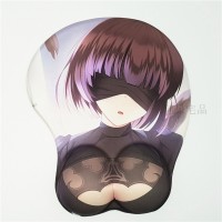 NieR:Automata YoRHa 2B 3D Mousepad-Soft Breast 3D Silicon Mouse Pad Mat Wrist Rest