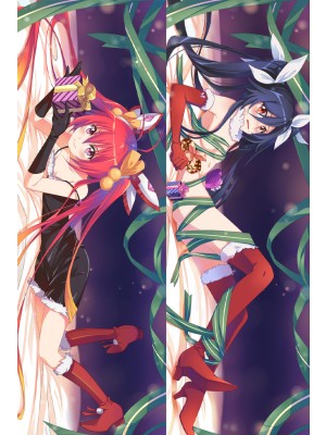Gonna be the Twin-Tail!! Blue Ponytail and Red Ponytail Anime Dakimakura Pillow Case Cover