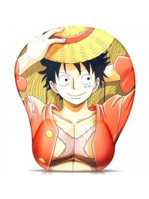 One Piece Monkey D. Luffy 3D Mousepad-Soft Breast 3D Silicon Mouse Pad Mat Wrist Rest