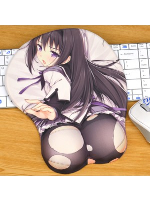 Puella Magi Madoka Magica Homura Akemi 3D Mousepad-Soft Breast 3D Silicon Mouse Pad Mat Wrist Rest