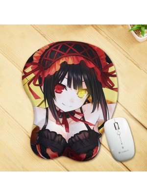 Date A Live Nightmare Tokisaki Kurumi 3D Mousepad-Soft Breast 3D Silicon Mouse Pad Mat Wrist Rest