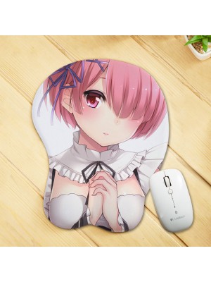 Re:Zero − Starting Life in Another World Ram 3D Mousepad-Soft Breast 3D Silicon Mouse Pad Mat Wrist Rest