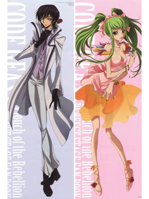 Code Geass Lelouch of the Rebellion Lelouch Lamperouge + CC Anime Dakimakura Body Pillow Cover 