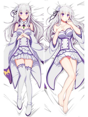Re:Zero Emilia Anime Dakimakura Body Pillow Cover
