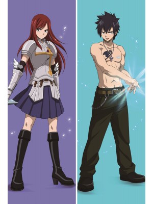 Fairy tail Erza Scarlet + Gray Fullbuster Anime Dakimakura Anime Dakimakura Body Pillow Case 