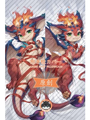 League of Legends the Fiery Fledgling Smolder Furry Anime Dakimakura Body Pillow Cover