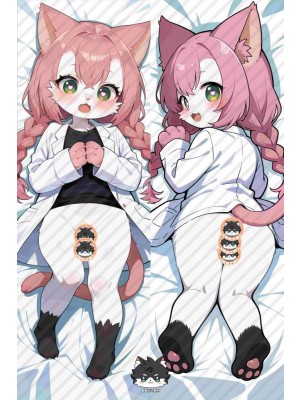 The Battle Cats Dr. Cat Furry Anime Dakimakura Body Pillow Cover