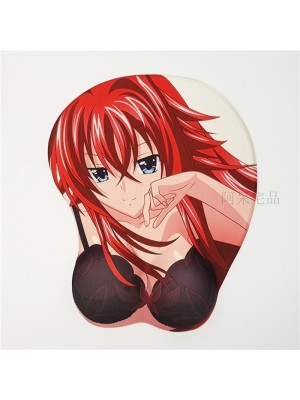HighSchool DxD Rias Gremory 3D Mousepad-Soft Breast 3D Silicon Mouse Pad Mat Wrist Rest