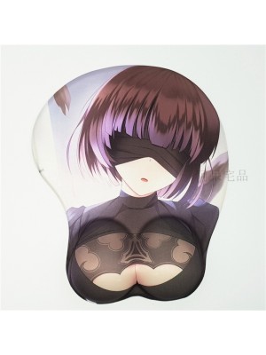 NieR:Automata YoRHa 2B 3D Mousepad-Soft Breast 3D Silicon Mouse Pad Mat Wrist Rest