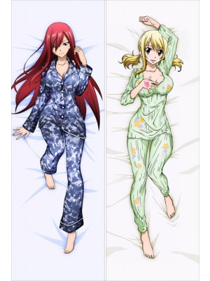 Fairy Tail Erza Scarlet + Lucy Heartfilia Anime Dakimakura Pillow Cover 