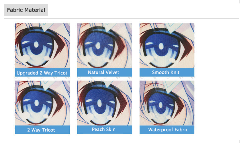 Anime Dakimakura Pillowcase Fabric