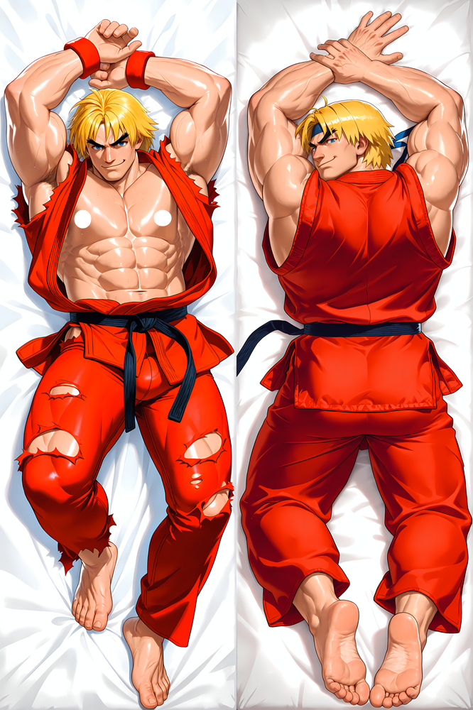 Street Fighter - Ken Masters Dakimakura Body Pillow Cover - TBMMD0868