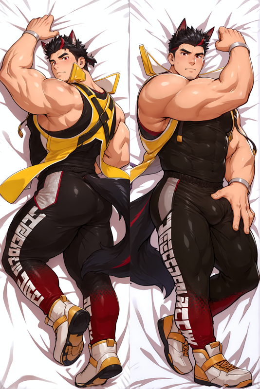 XXL WOOFIA - Jet Black Dakimakura Body Pillow Cover - TBMMD1014