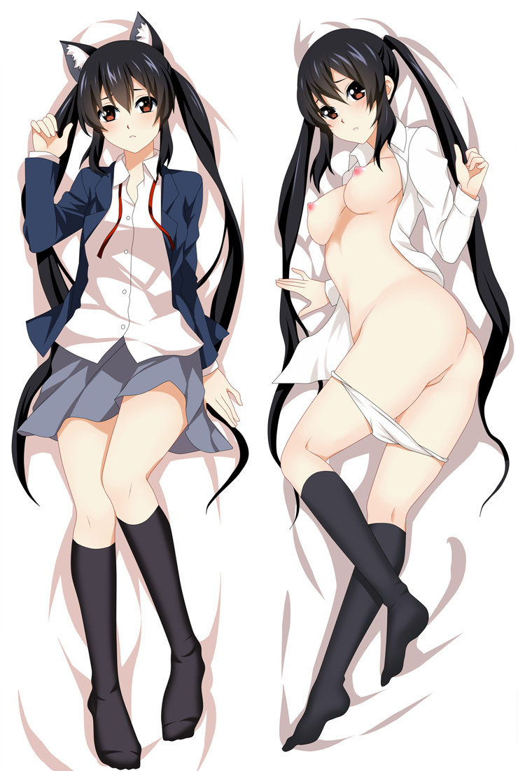 K-On! Keion Nakano Azusa nekomimi Anime Dakimakura Hugging Body Pillow Cover Case