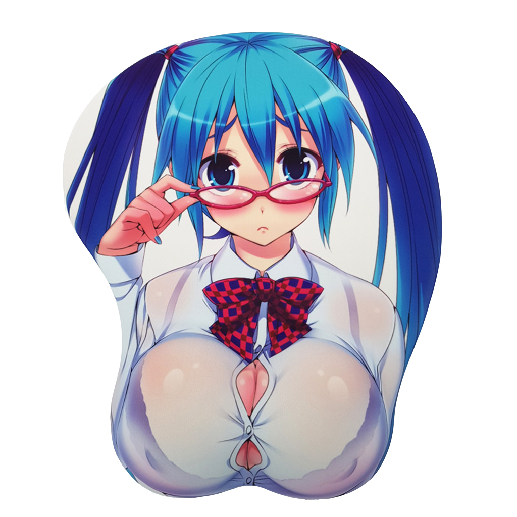 Hatsune Miku 3D Mousepad-Soft Breast 3D Silicon Mouse Pad Mat Wrist Rest