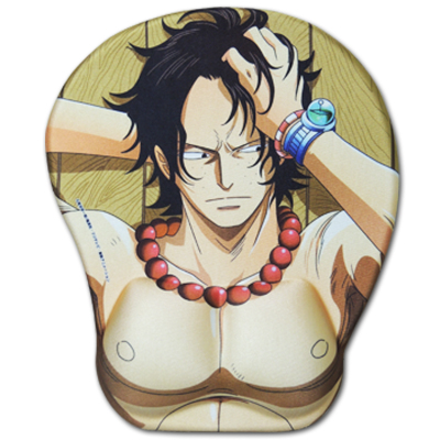One Piece Portgas D. Ace 3D Mousepad-Soft Breast 3D Silicon Mouse Pad Mat Wrist Rest