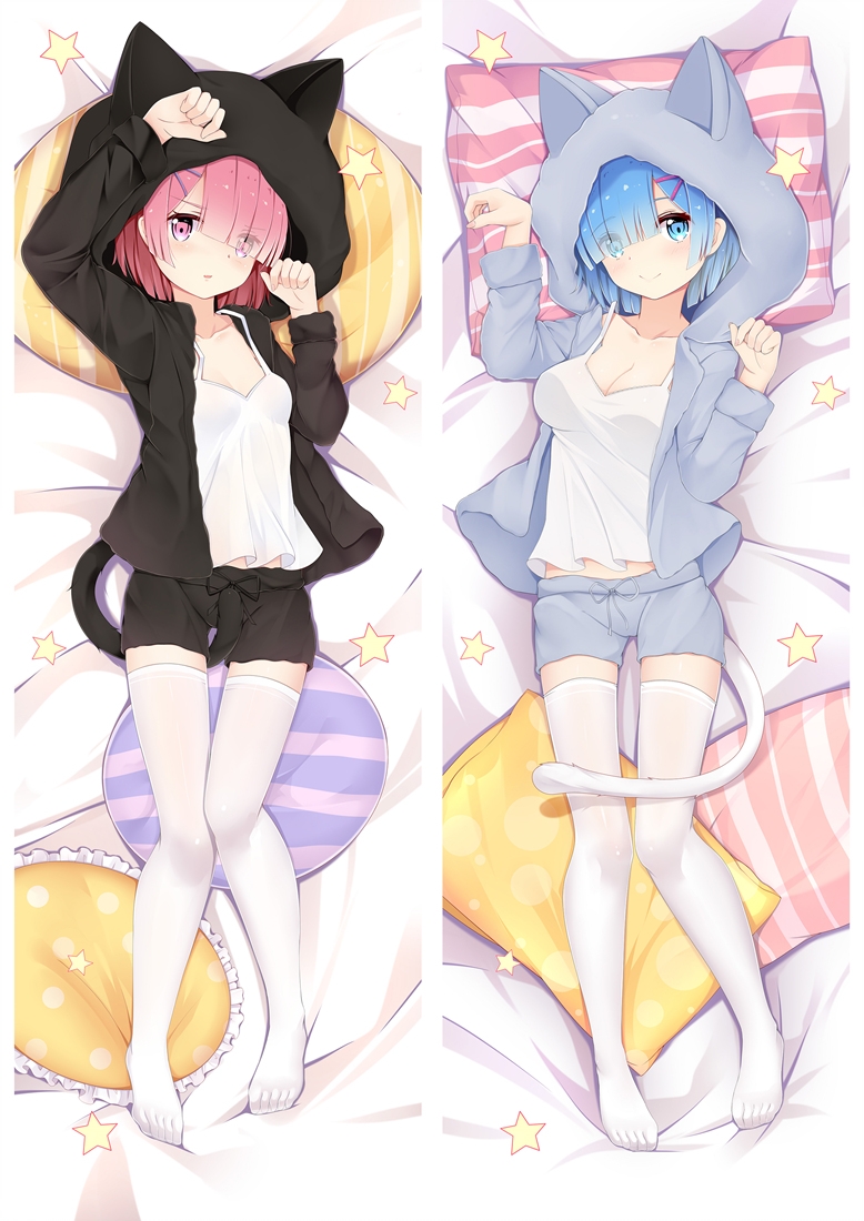 Re:Zero Starting Life in Another World Rem Ram Anime Dakimakura Pillow Cover Mgf-18075-1
