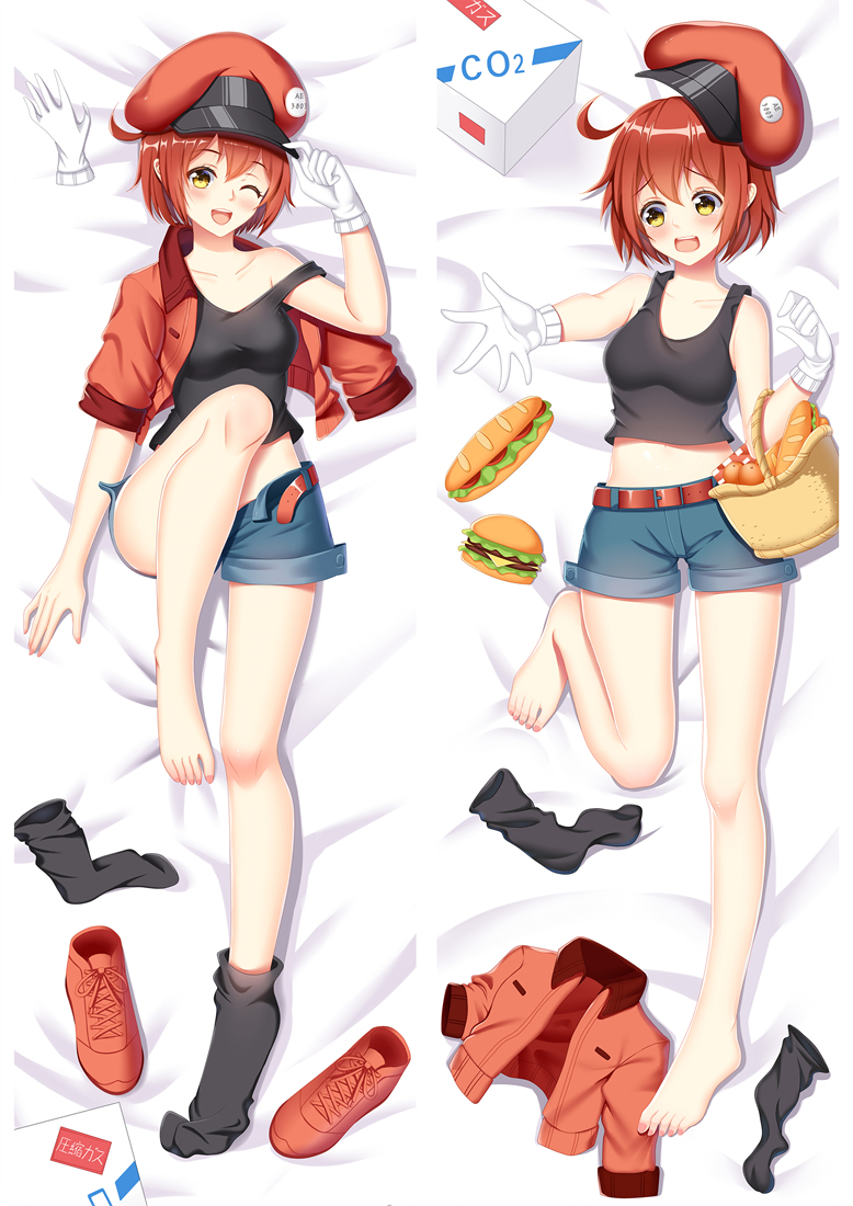 Cells at Work! Erythrocyte Red Blood Cell AE3803 Anime Dakimakura Pillow Cover