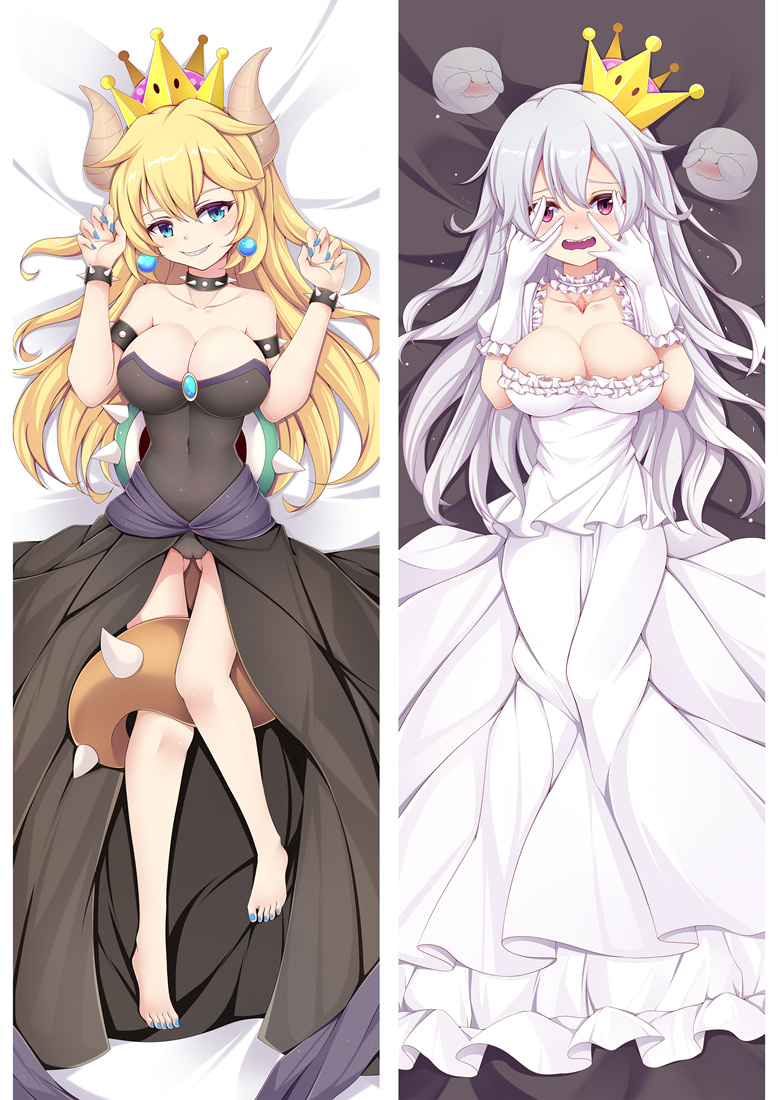 Super Mario Bowsette Princess Bowser Anime Dakimakura Pillow Cover