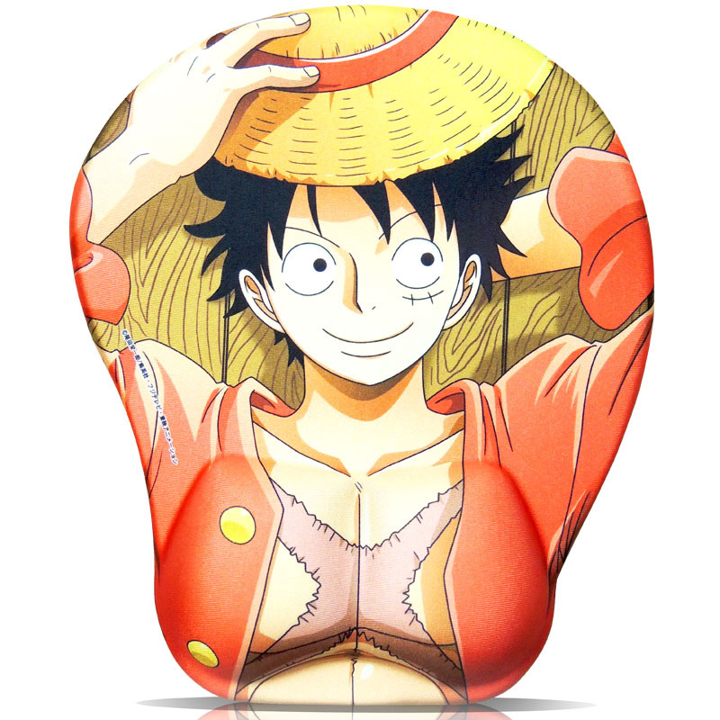 One Piece Monkey D. Luffy 3D Mousepad-Soft Breast 3D Silicon Mouse Pad Mat Wrist Rest