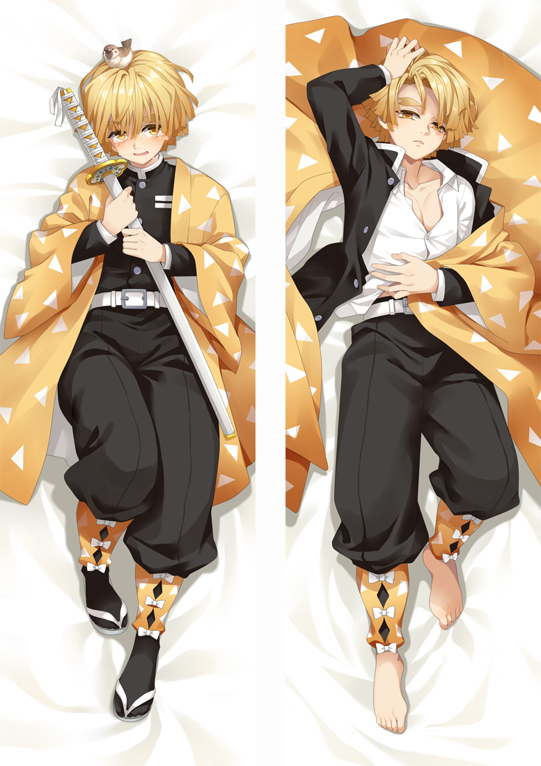 Demon Slayer: Kimetsu no Yaiba Agatsuma Zenitsu Anime Dakimakura Pillow Cover