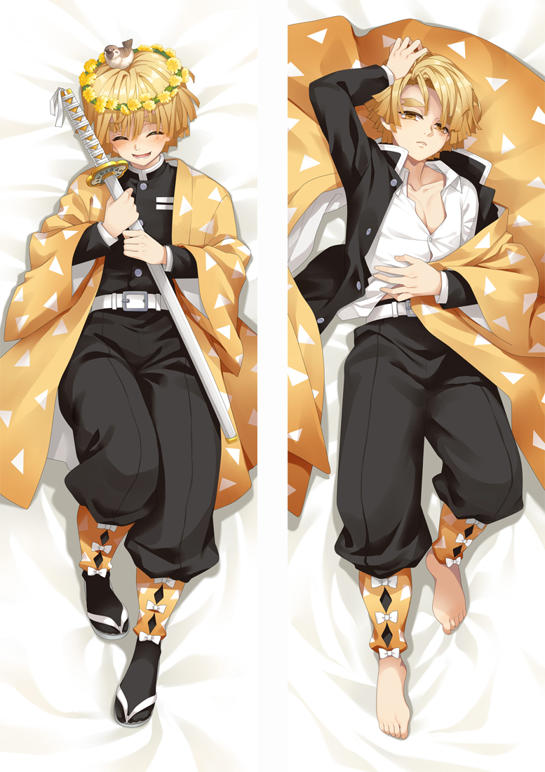 Demon Slayer: Kimetsu no Yaiba Agatsuma Zenitsu Anime Dakimakura Pillow Cover