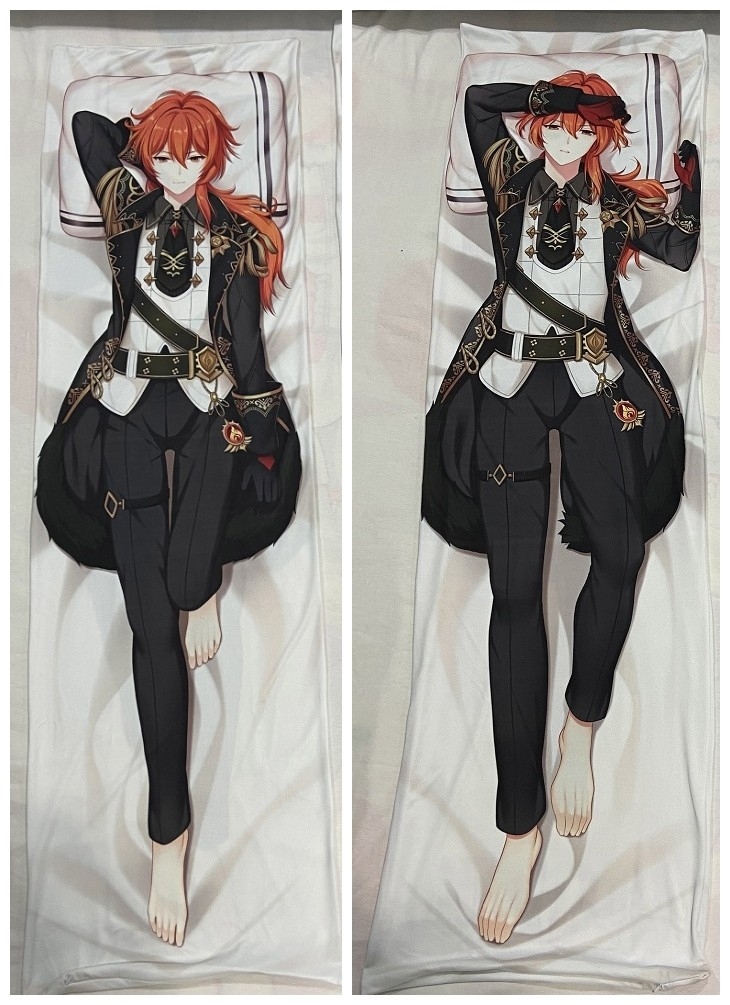 Genshin Impact Diluc 3D Detachable Pillow Cover（Including 3D Breasts or Hips）