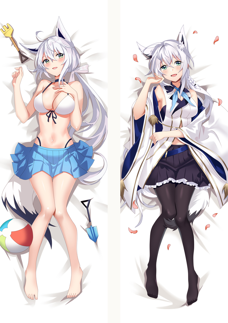 Virtual YouTuber Shirakami Fubuki Anime Dakimakura Pillow Cover