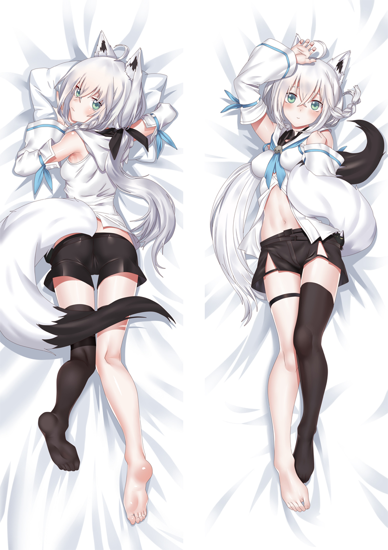 Virtual Youtuber Shirakami Fubuki Anime Dakimakura Body Pillow Cover