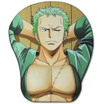 One Piece Roronoa Zoro 3D Mousepad-Soft Breast 3D Silicon Mouse Pad Mat Wrist Rest
