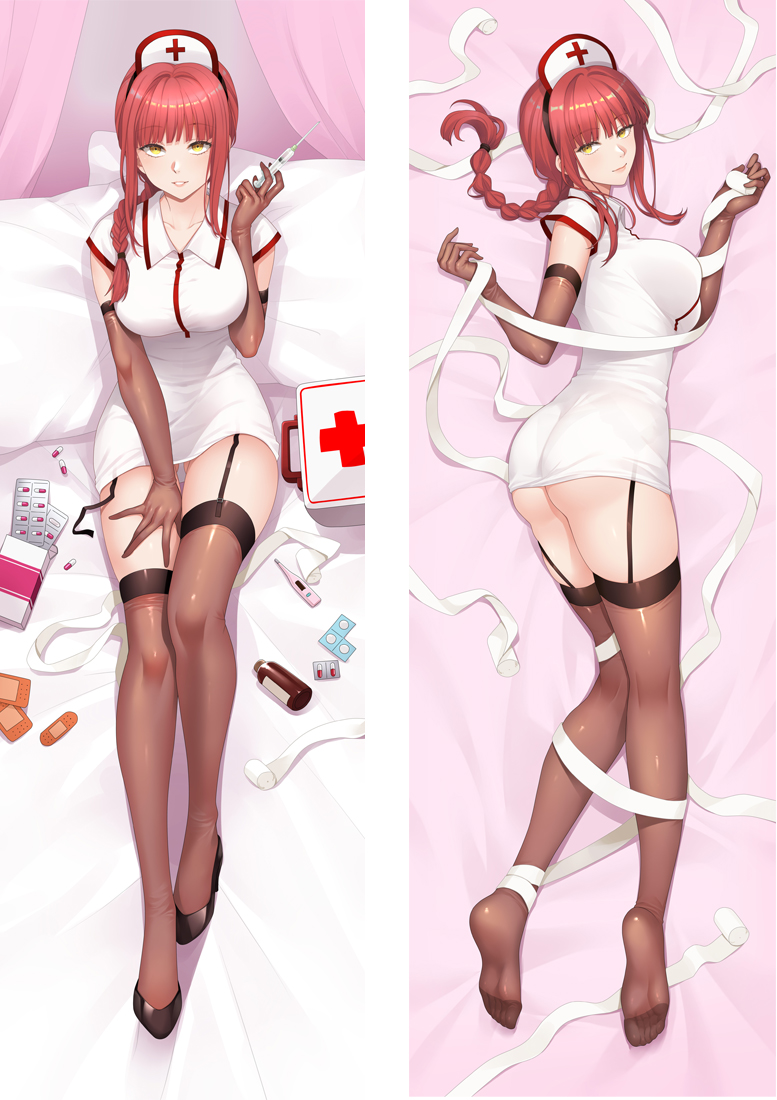 Chainsaw Man Makima Nurse Uniform Anime Dakimakura Body Pillow Cover