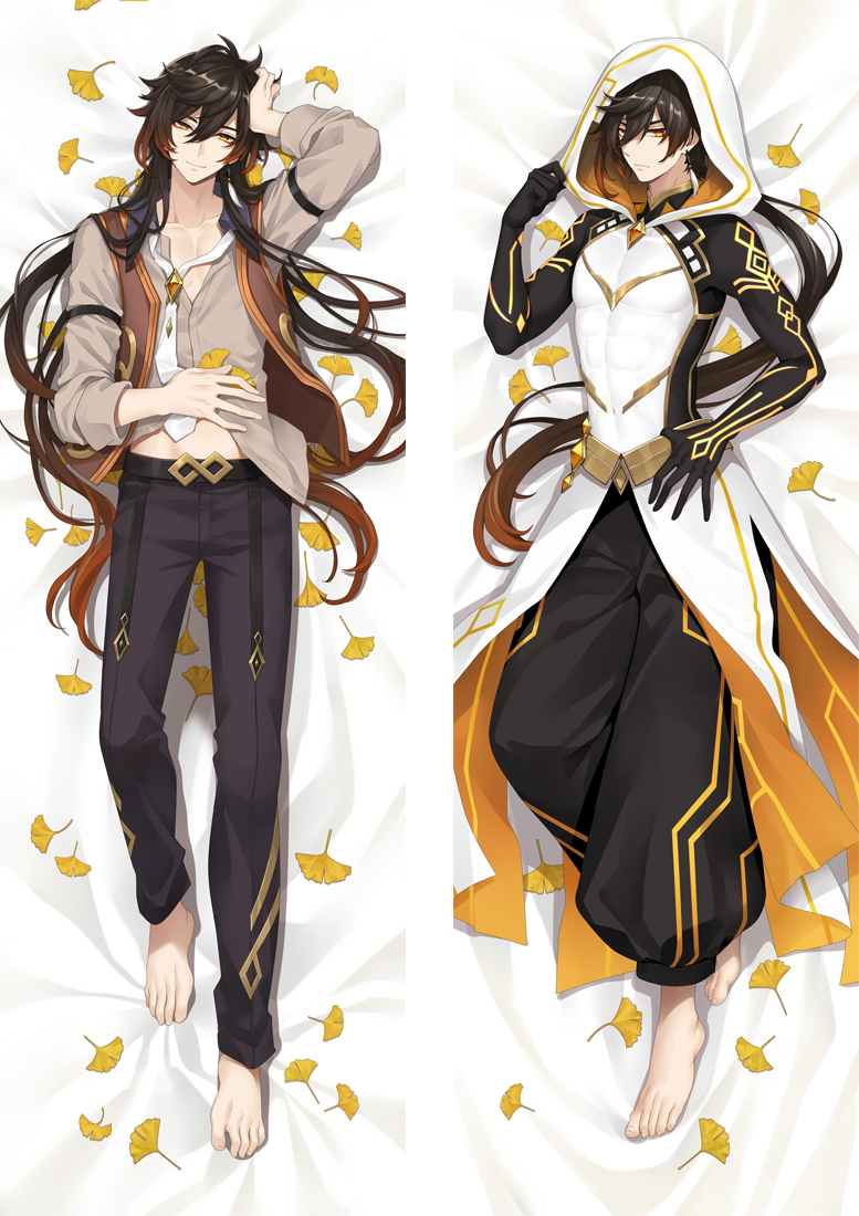 Genshin Impact Zhongli Anime Dakimakura Body Pillow Cover