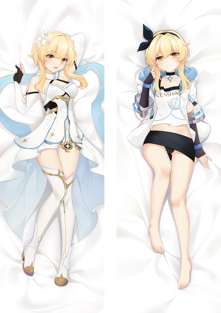 Genshin Impact Lumine Anime Dakimakura Body Pillow Cover