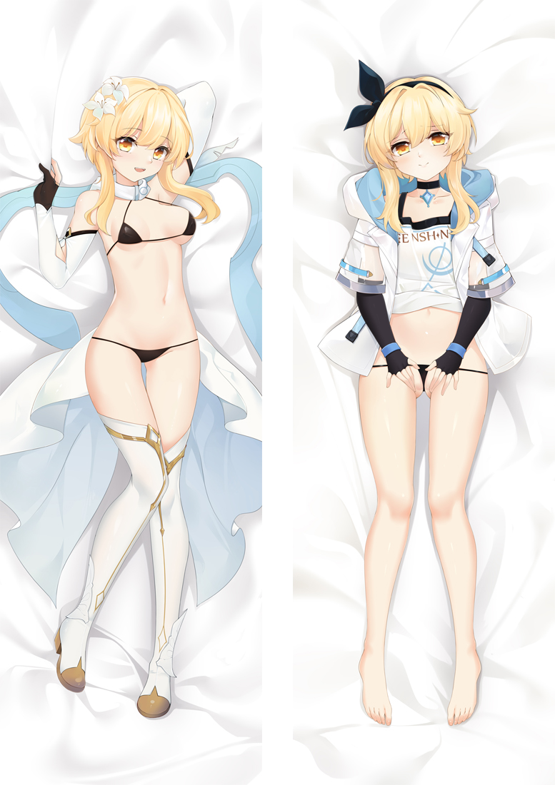 Genshin Impact Lumine Anime Dakimakura Body Pillow Cover