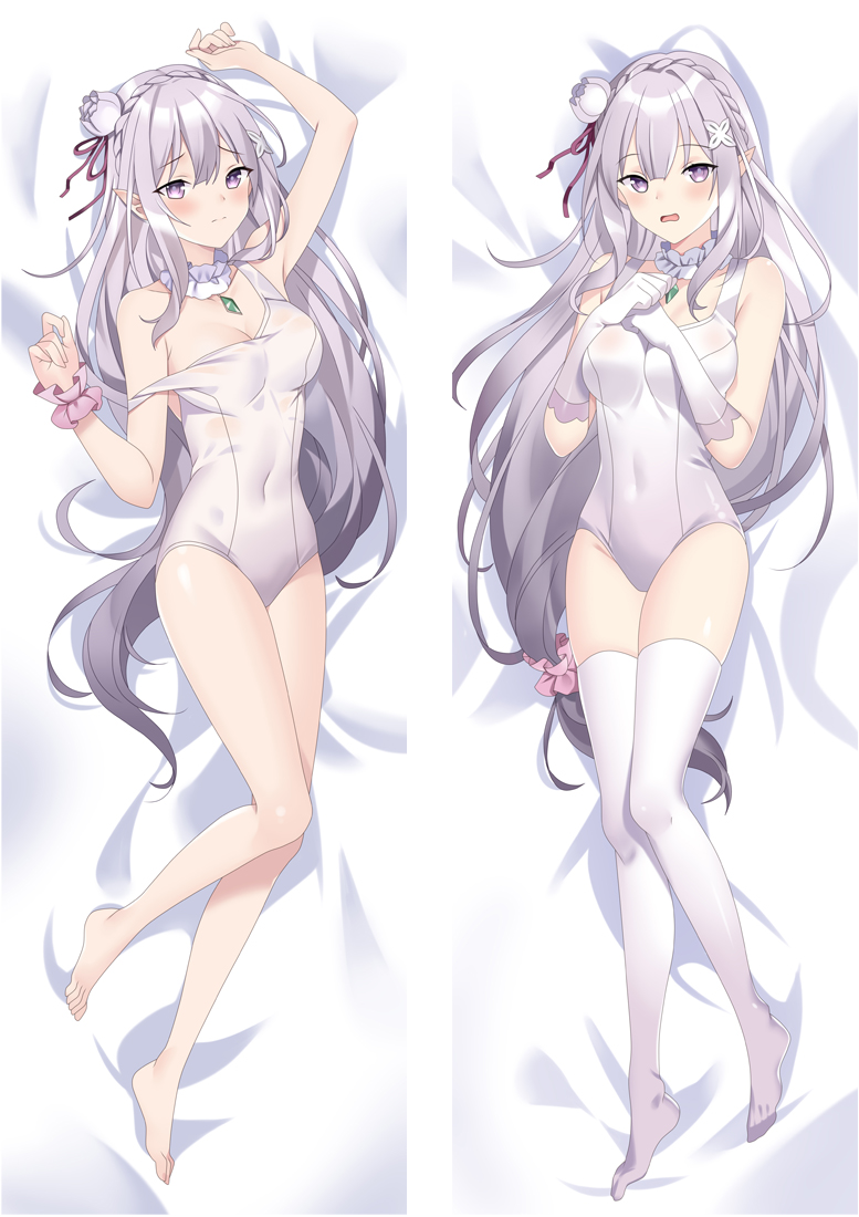 Re:Zero − Starting Life in Another World Emilia Anime Dakimakura Body Pillow Cover