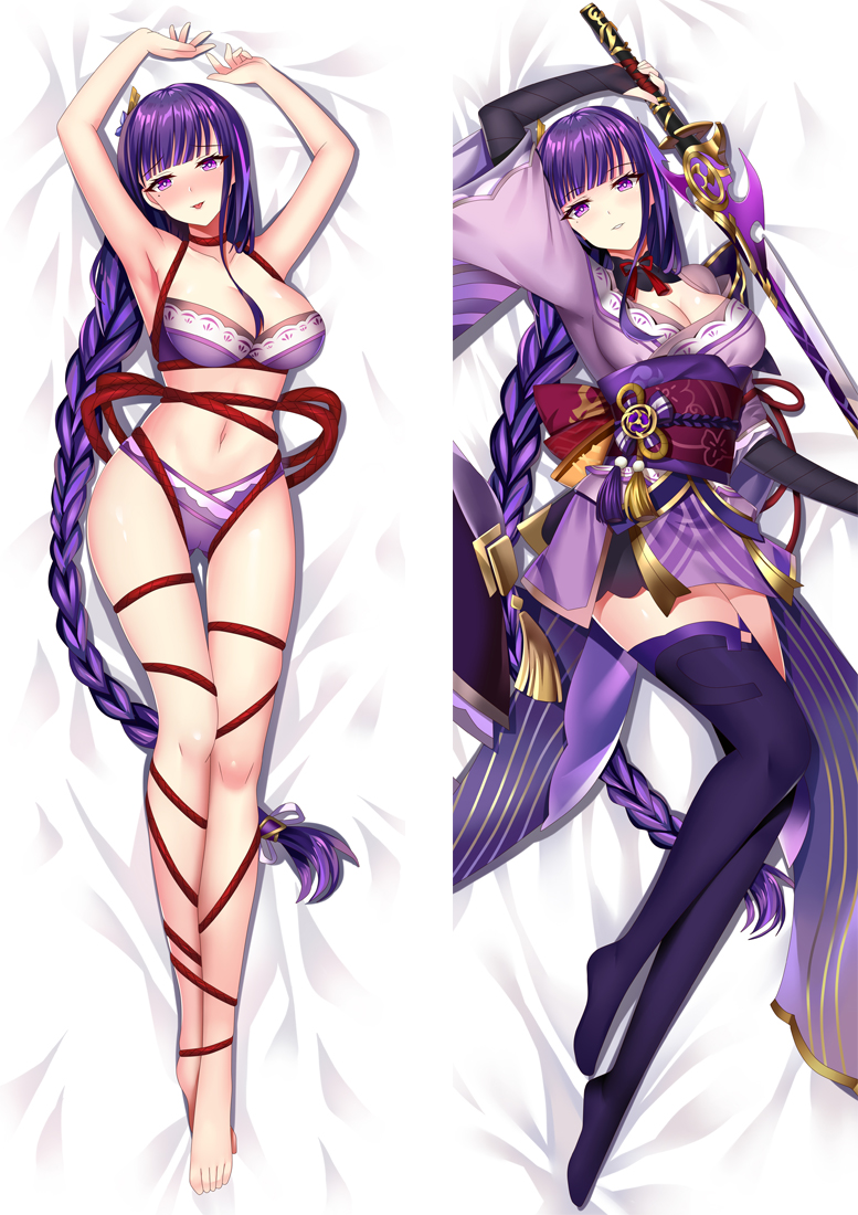 Genshin Impact Raiden Shogun Baal Anime Dakimakura Body Pillow Cover H4158-A