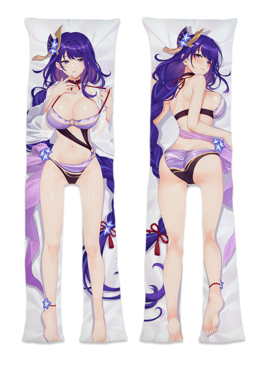 Genshin Impact Raiden Shogun Baal Apart Legs With A Hole as a girlfriend wife Anime Dakimakura Pillow Cover
