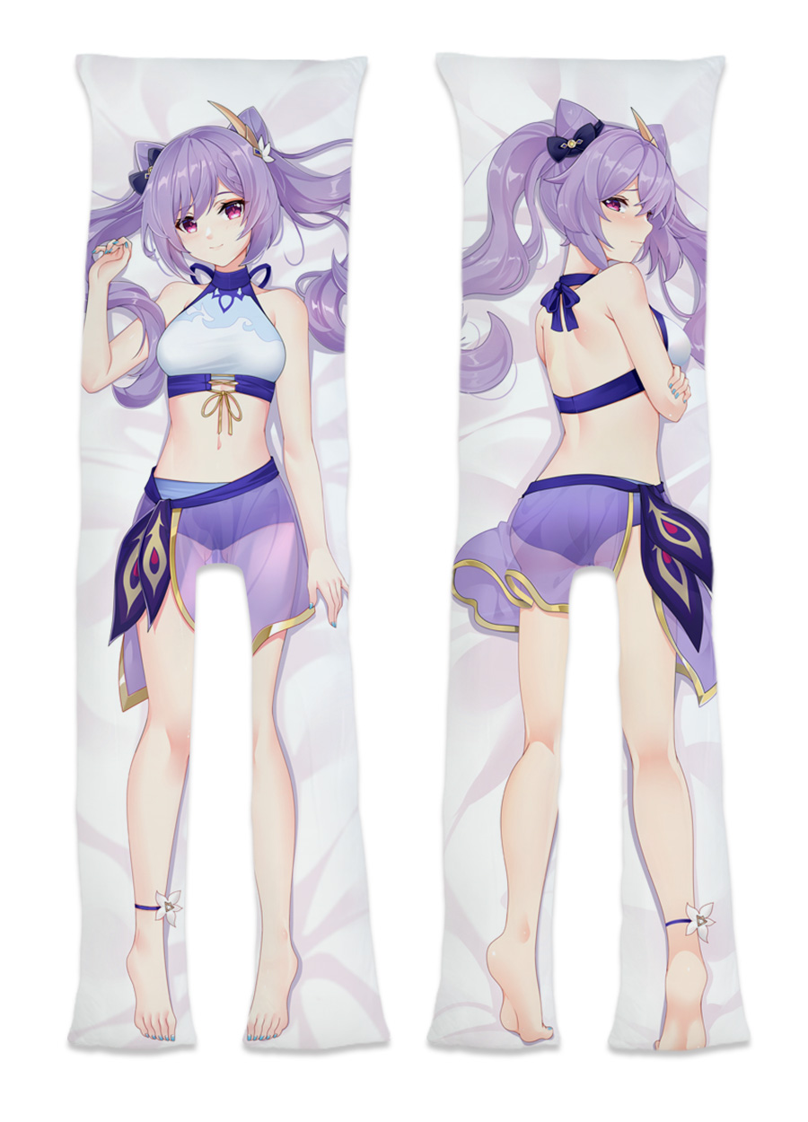 Genshin Impact Keqing Apart Legs With A Hole as a girlfriend wife Anime Dakimakura Pillow Cover