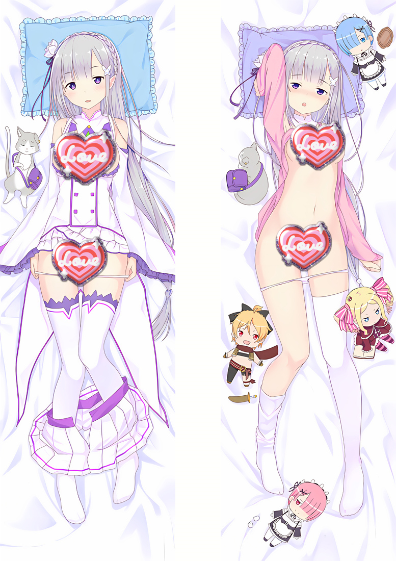 Re:Zero Emilia Anime Dakimakura Pillow Cover