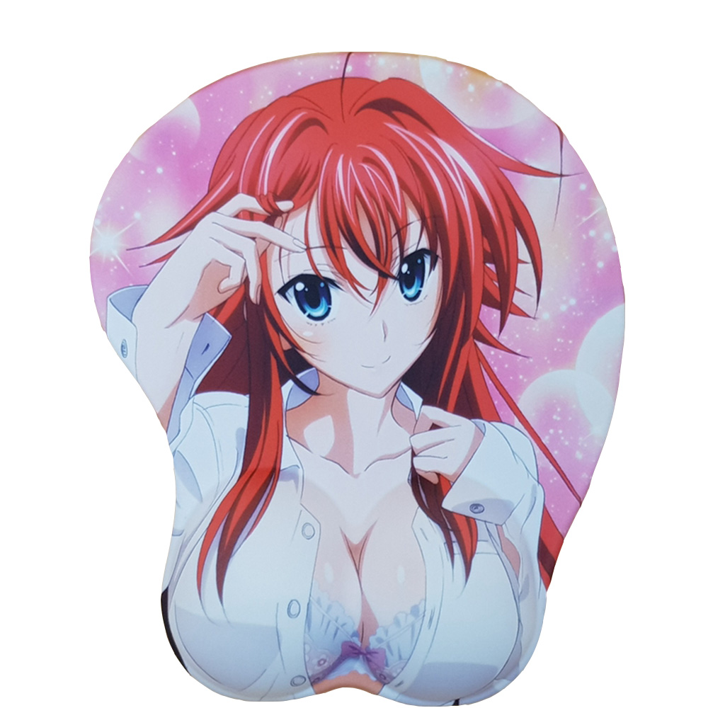 High School D×D Rias Gremory 3D Mousepad-Soft Breast 3D Silicon Mouse Pad Mat Wrist Rest