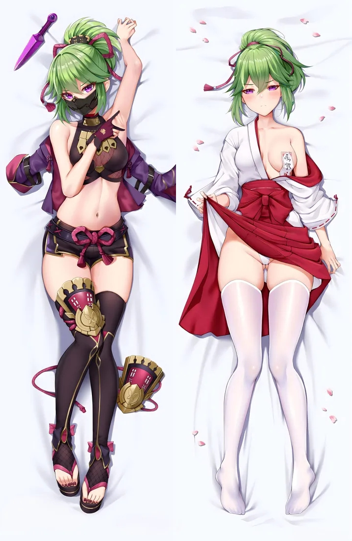 Genshin Impact Kuki Shinobu Anime Dakimakura Body Pillow Cover