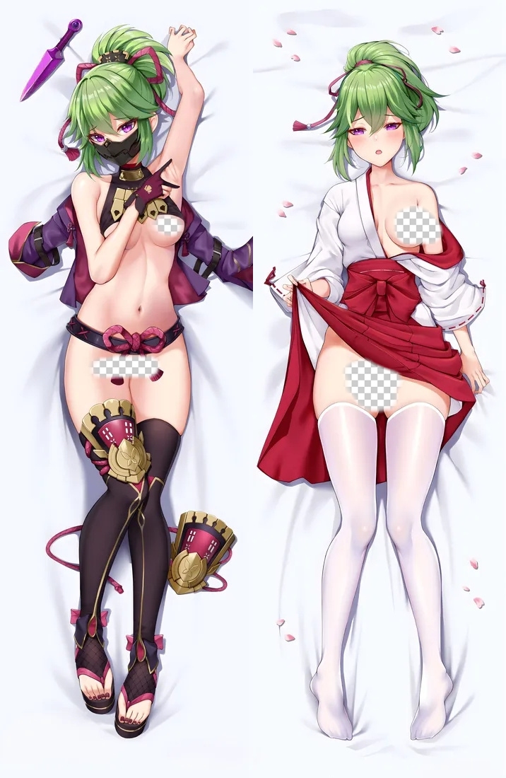 Genshin Impact Kuki Shinobu Anime Dakimakura Body Pillow Cover