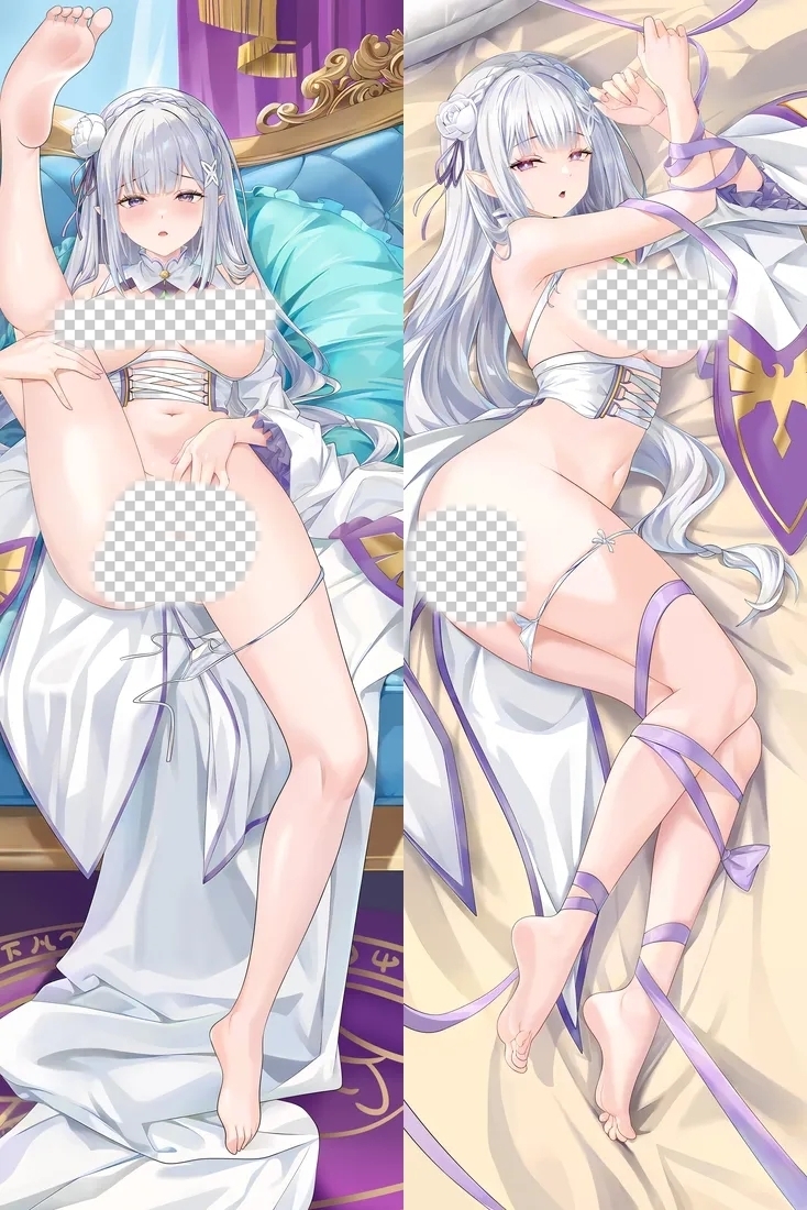 Re:Zero Emilia Anime Dakimakura Body Pillow Cover