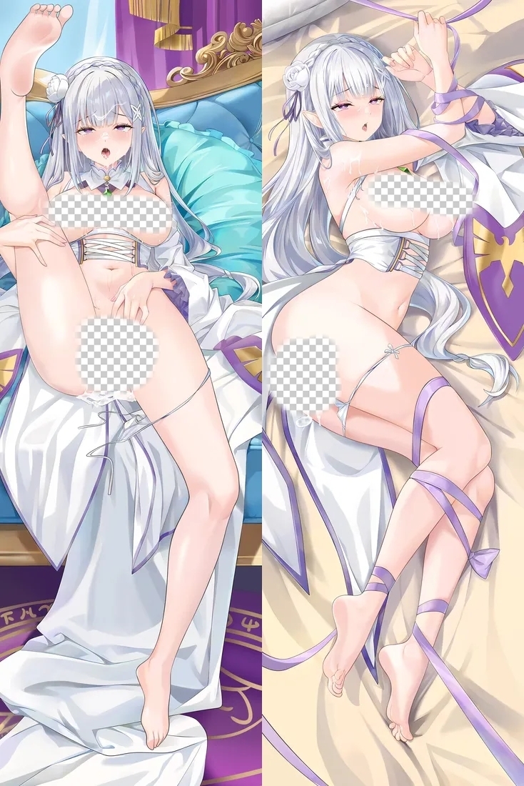 Re:Zero Emilia Anime Dakimakura Body Pillow Cover