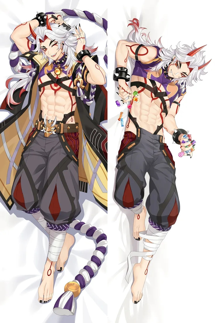 Genshin Impact Arataki Itto Anime Dakimakura Body Pillow Cover