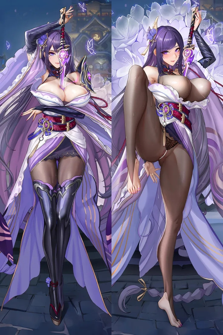 Genshin Impact Raiden Shogun Anime Dakimakura Body Pillow Cover