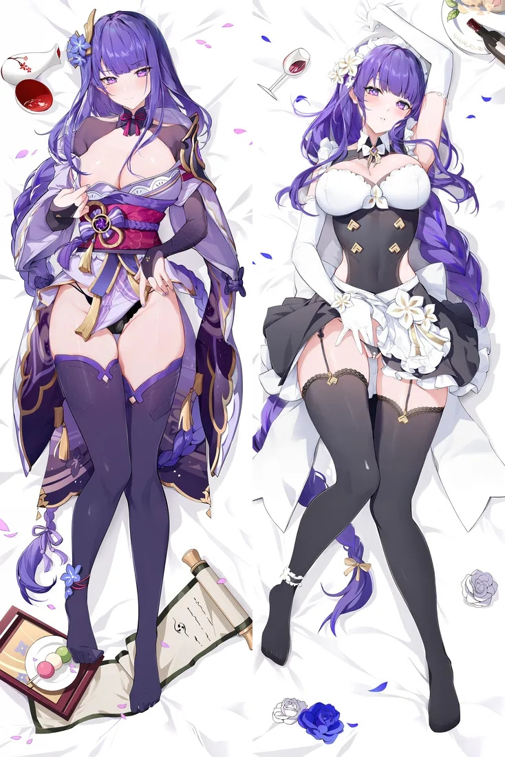 Genshin Impact Raiden Shogun Anime Dakimakura Body Pillow Cover