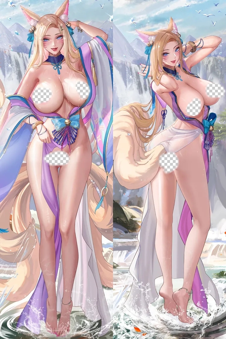 League of Legends Ahri Anime Dakimakura Body Pillow Cover