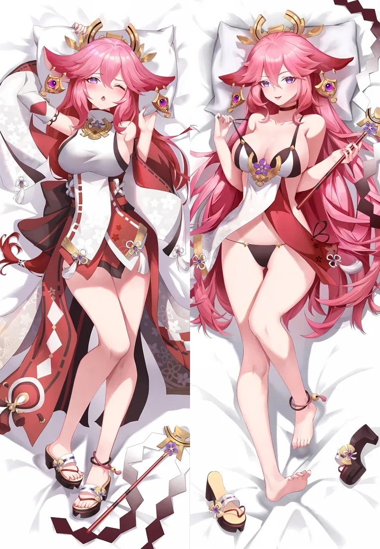 Genshin Impact Yae Miko Anime Dakimakura Body Pillow Cover